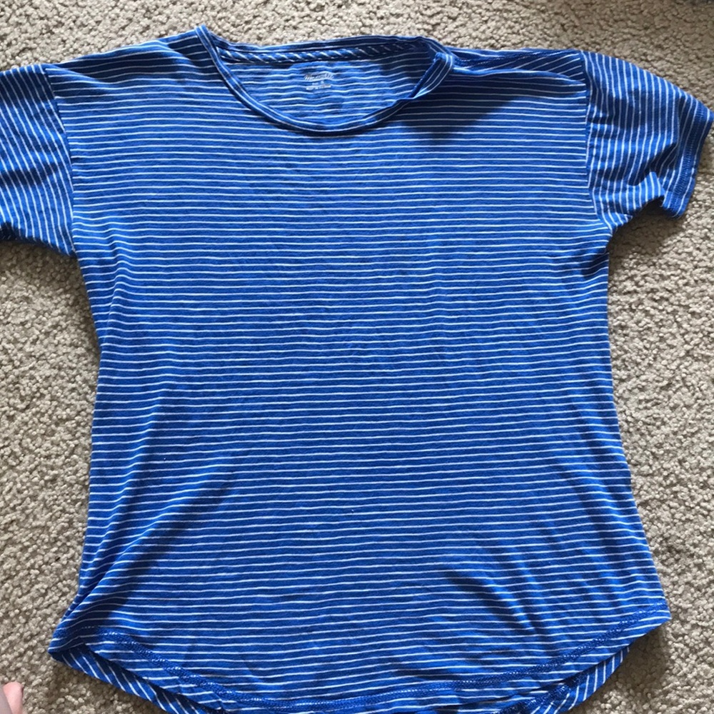 Blue and white stripped made well shirt